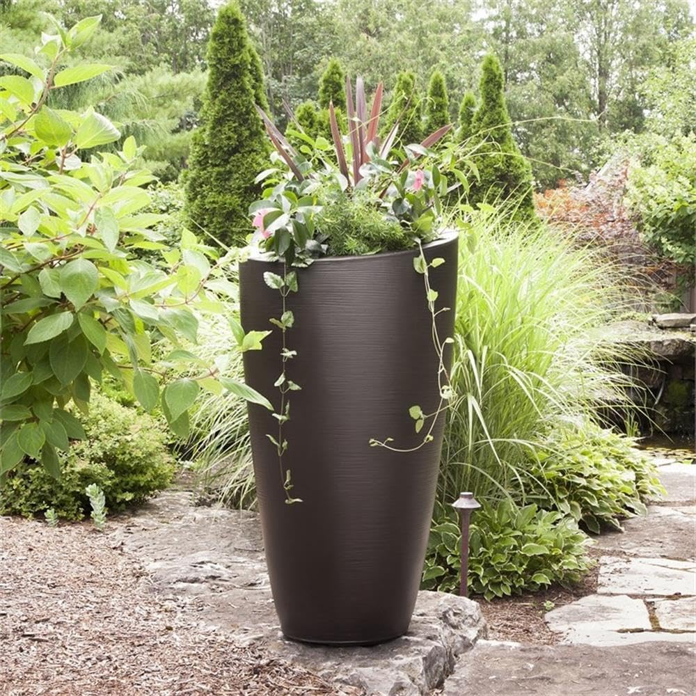 Mayne Modesto 42-Inch Tall Planter – Weather-Resistant Planter for Flowers – Durable Indoor/Outdoor Design for Patio, Porch, or Entryway