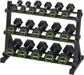 HANDBODE Hex Dumbbell Set with Rack, 300-840 lb Rubber Coated Fixed Weights Sets with Heavy Duty Storage Stand, Hexagon Shape, Multiple Weight Options Home Gym Equipment for Strength Training