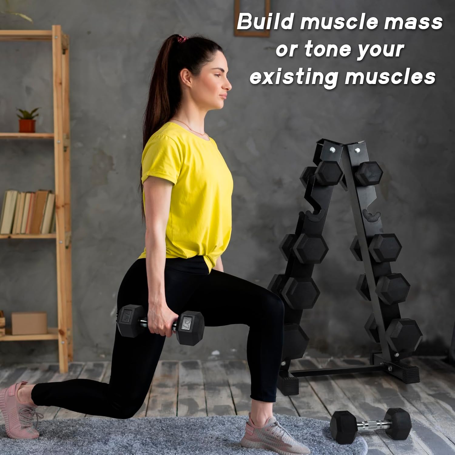 Ritfit 5-650 LBS PVC Encased Hex Dumbbell Sets with Optional Rack for Home Gym, Hand weight with Chrome Handle for Strength Training,Workouts