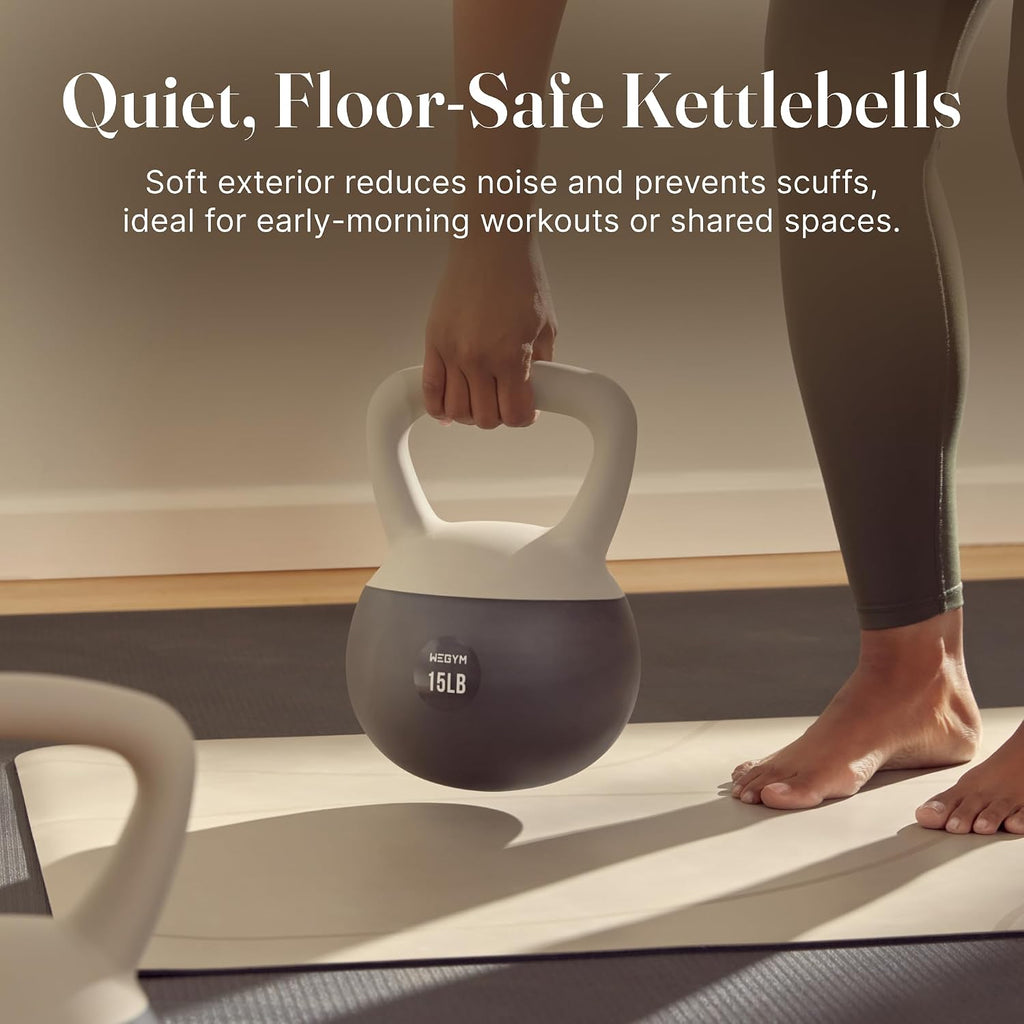WeGym Soft Kettlebells with Cushioned Impact-Resistant Base and Anti-Slip, Wide-Grip Handle for Home Workouts, Weightlifting, and Full Body Strength Training