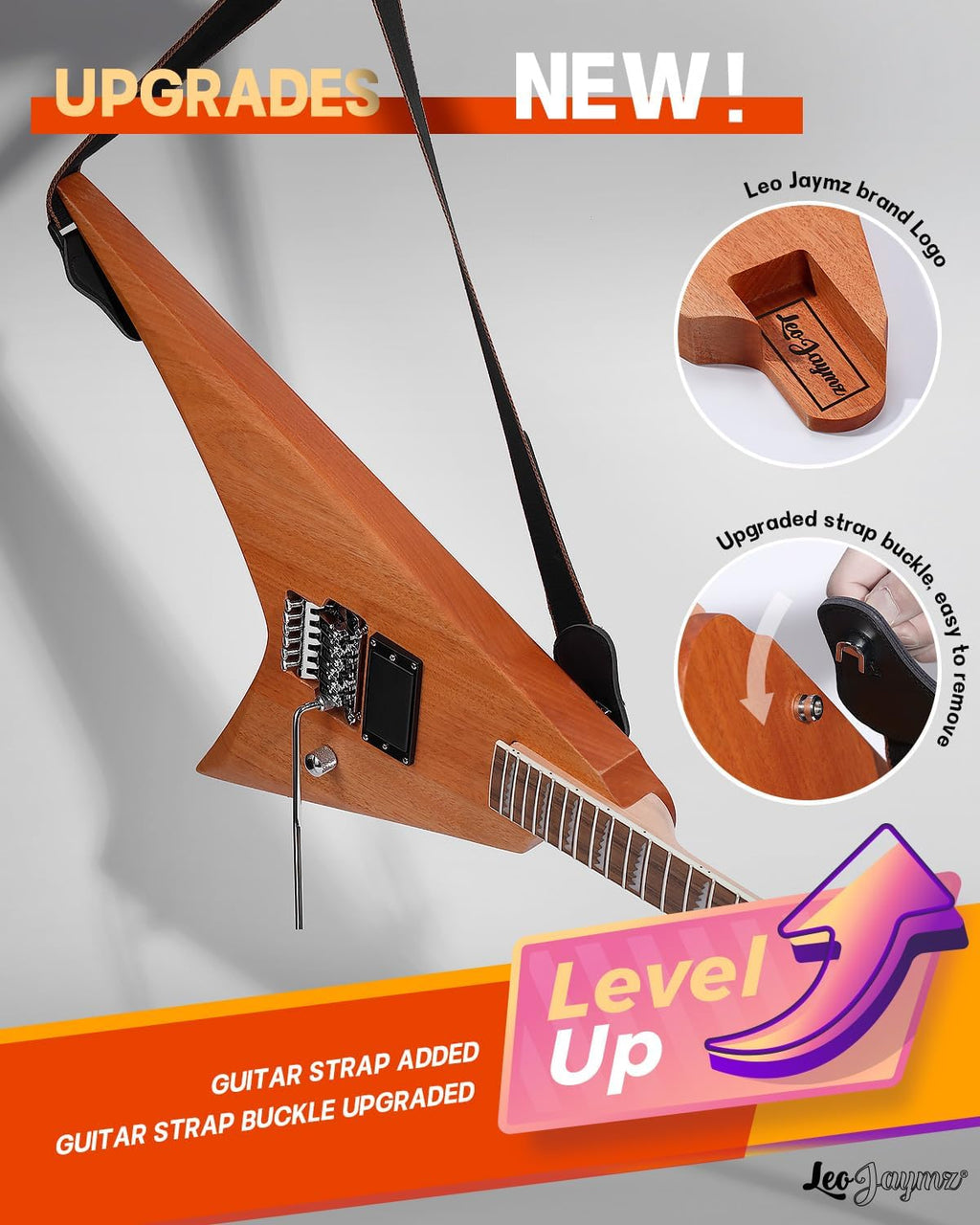 Leo Jaymz DIY Electric Guitar Kits in AL Style - Mahogany Body and Neck - Laurel Wood Fingerboard and All Components Included (AL)