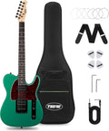 Tostar Electric Guitar: HH Humbuckers, Fixed Hardtail Bridge & Smoked Matte Finish, 3-Way Switch, 39' Solid Body Electric Guitar for Intermediate Players, Guitarra Eléctrica Kit, Birthday Gifts, Green