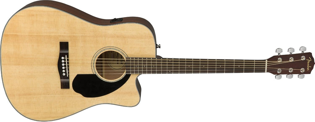 Fender CD-60SCE Dreadnought Cutaway Acoustic Electric Guitar, with 2-Year Warranty, Fishman Pickup and Preamp System, Natural