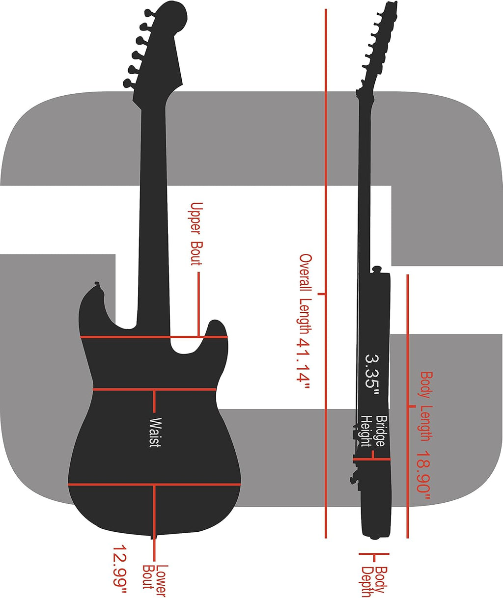 Crossrock Electric Guitar Wood Case Fits Fender Telecaster and Stratocaster-Black (CRW620EBK)