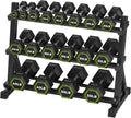 HANDBODE Hex Dumbbell Set with Rack, 300-840 lb Rubber Coated Fixed Weights Sets with Heavy Duty Storage Stand, Hexagon Shape, Multiple Weight Options Home Gym Equipment for Strength Training