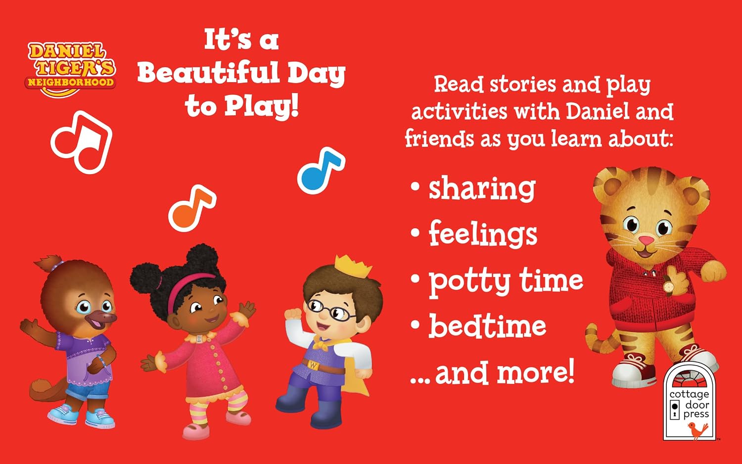 Daniel Tiger It's A Beautiful Day to Play - Children's Deluxe Music Player Board Book: Includes Detachable Toy Portable Musical Sound Machine