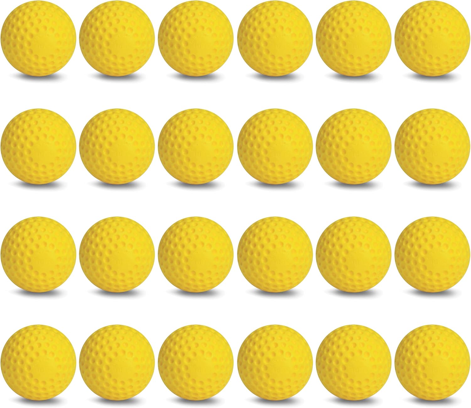 Jugs Sting-Free Dimpled Optic-Yellow Baseballs, 9-inch – 2 Dozen