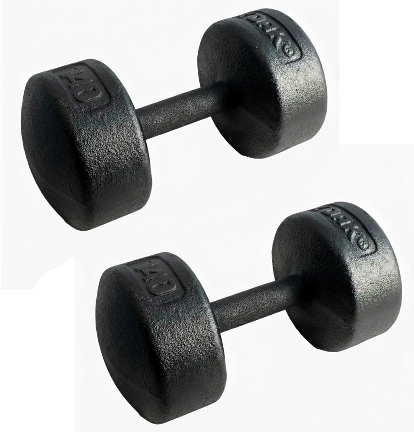 Legacy Solid Round Dumbbell Black – Heavy Duty Cast Iron Hand Weight with Knurled Ergonomic Grip for Strength Training, Muscle Toning, Home Gym Workout – 5 lb to 150 lb In Single & Pair
