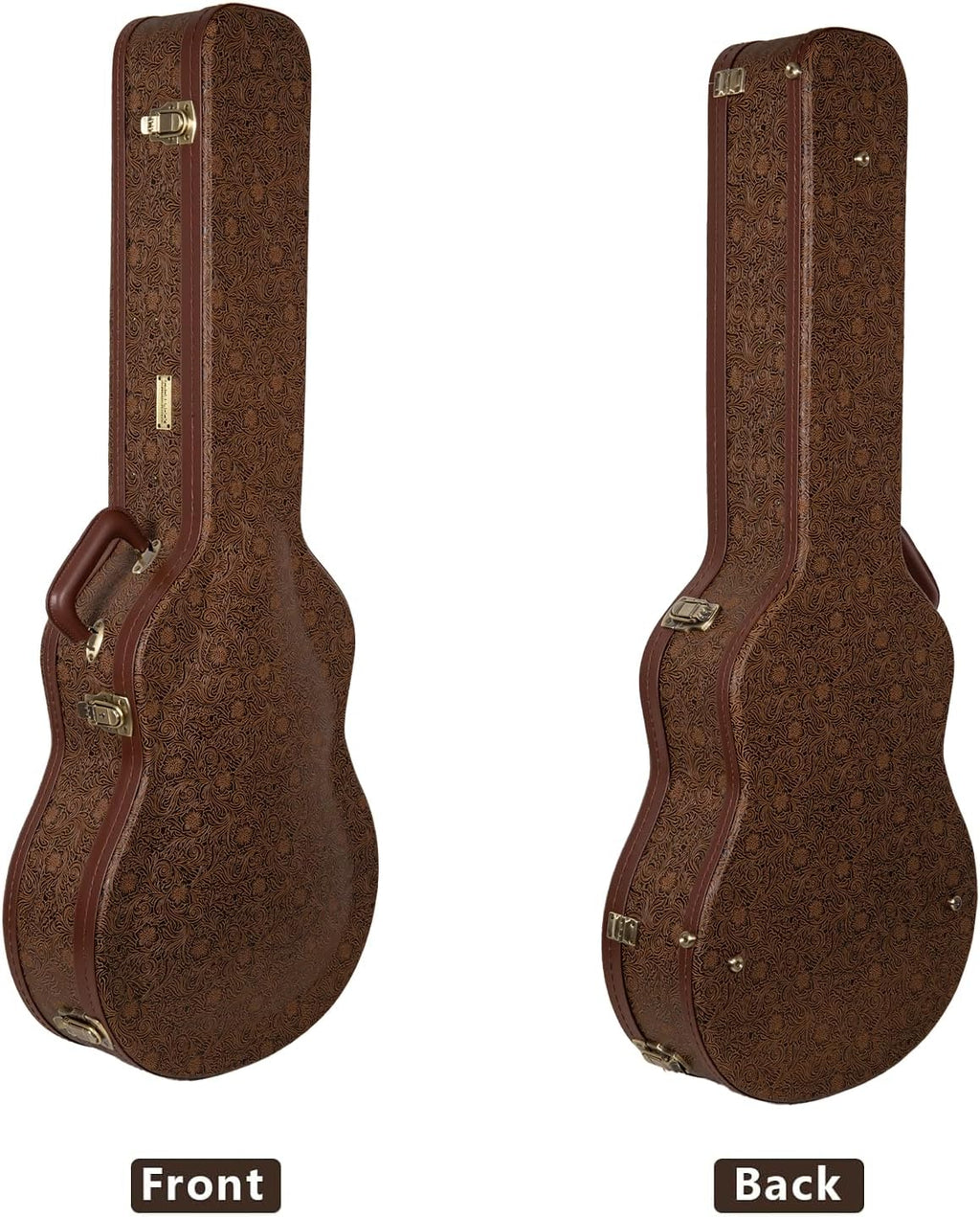 Crossrock Guitar Case for 16' Archtop/Hollow Body/Jazz Electric Guitars - Fits Gretsch Electromatic, Ibanez, Epiphone, Gibson ES Series -Blossom Brown (CRW530JA16BQ)