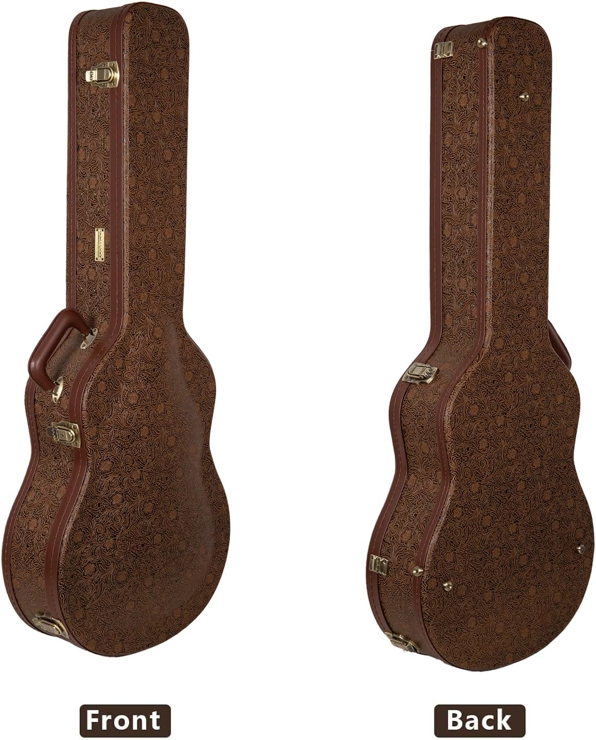 Crossrock Guitar Case for 16' Archtop/Hollow Body/Jazz Electric Guitars - Fits Gretsch Electromatic, Ibanez, Epiphone, Gibson ES Series -Blossom Brown (CRW530JA16BQ)