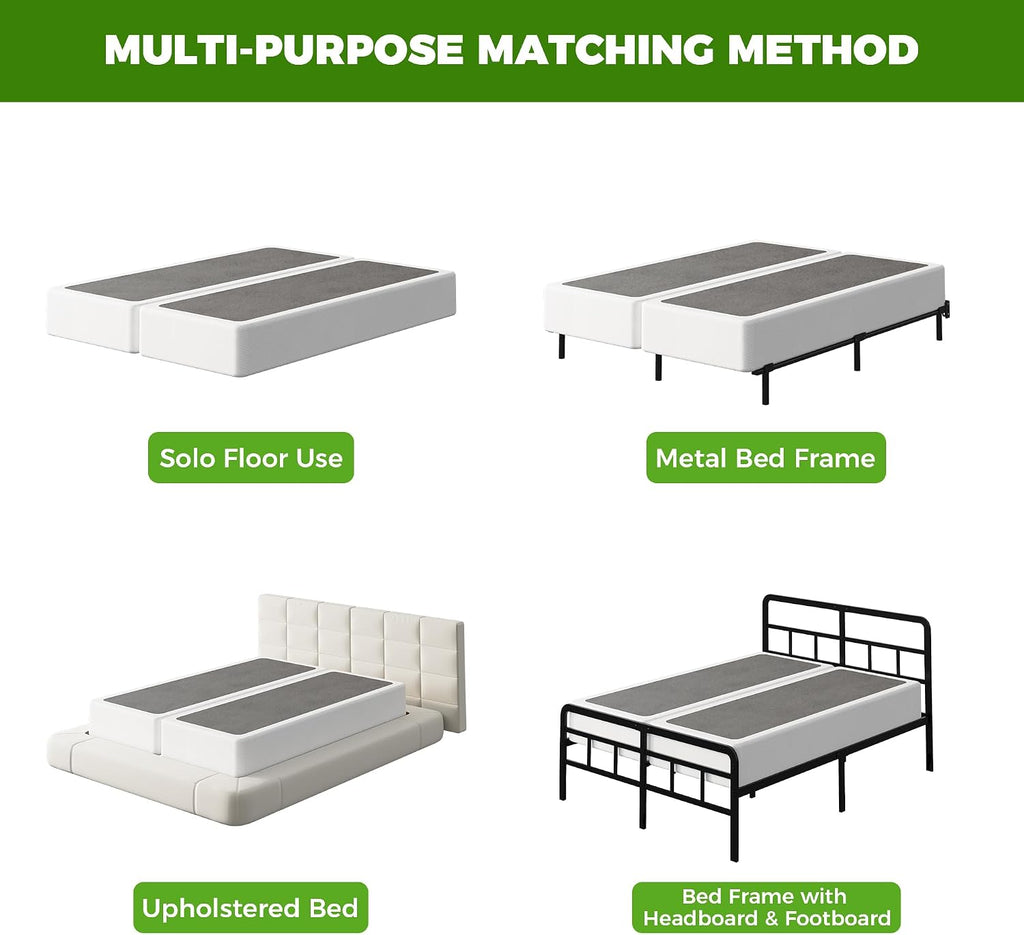 EMODA 7 Inch Split King Box Spring Bed Base, 3500LBS Heavy Duty Metal King Size Box Spring Mattress Foundation with Fabric Cover, Noise-Free, Non Slip, Easy Assembly