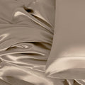 100% Mulberry Silk Sheet Set - 25 Momme Grade 6A, 21 Inch Deep Pocket, Luxurious Bed Sheets for Ultimate Comfort,King-Taupe