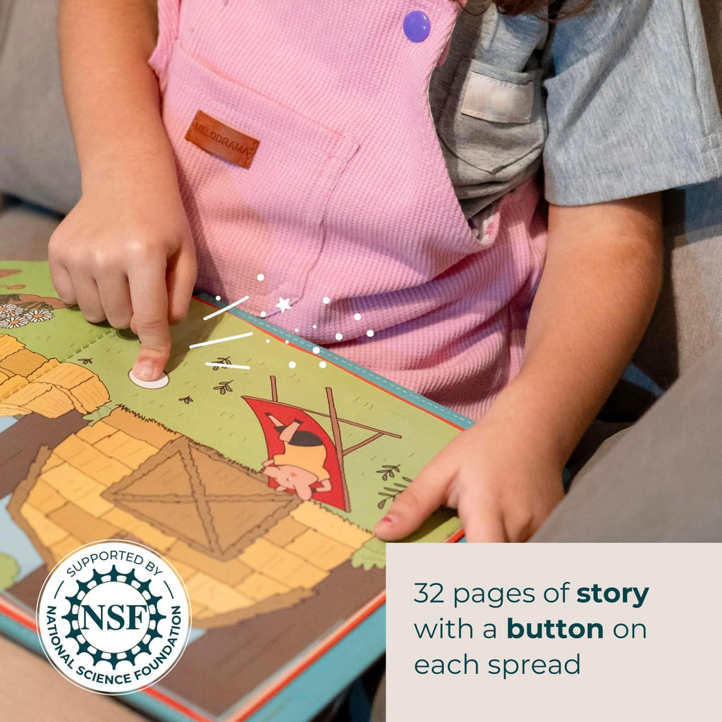 Cali's Books The Three Little Pigs - infinibook Reader Recordable Storybooks for Kids, Customizable Interactive Audio Book Reader for Toddlers, Educational Screen-Free Toy