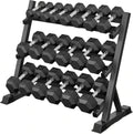 Rubber Coated Dumbbells with Storage Rack 350/450/550 LBS - Free Weights Dumbbell Set for Home Gym Equipment Exercise & Fitness Dumbbells for Strength Training