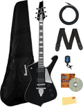 Ibanez PS60 Paul Stanley Electric Guitar - Black Bundle with Gig Bag, Tuner, Instrument Cable, Picks, Austin Bazaar Instructional DVD, and Polishing Cloth