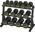 HANDBODE Hex Dumbbell Set with Rack, 300-840 lb Rubber Coated Fixed Weights Sets with Heavy Duty Storage Stand, Hexagon Shape, Multiple Weight Options Home Gym Equipment for Strength Training