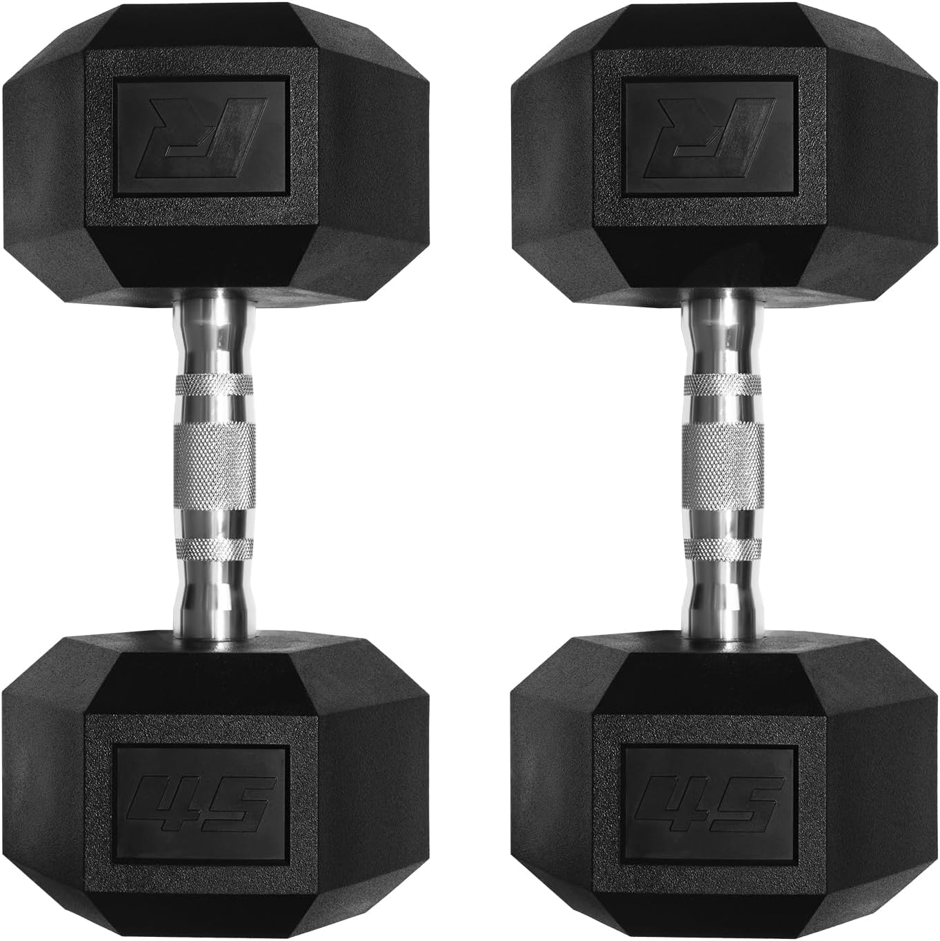 Ritfit 5-650 LBS PVC Encased Hex Dumbbell Sets with Optional Rack for Home Gym, Hand weight with Chrome Handle for Strength Training,Workouts
