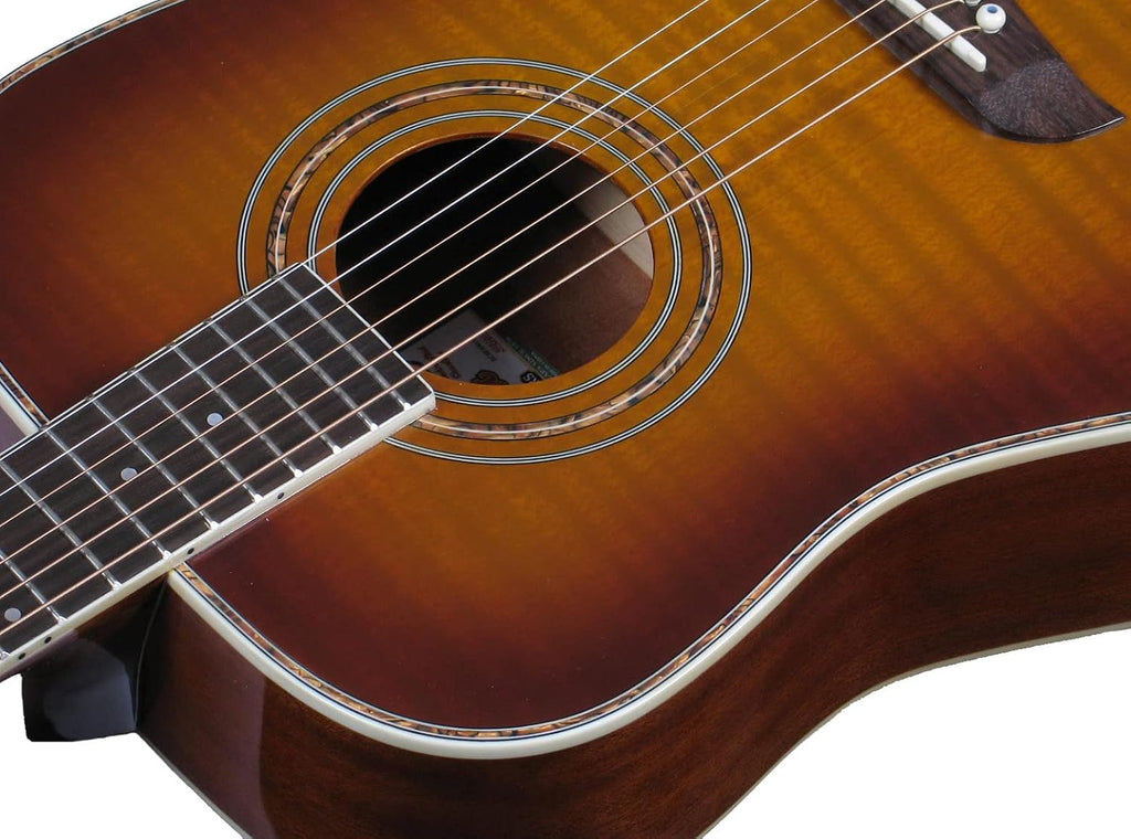 Oscar Schmidt OG1FYS-A-U 3/4 Size Dreadnought Acoustic Guitar (High Gloss) Flame Yellow Sunburst
