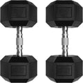 Ritfit 5-650 LBS PVC Encased Hex Dumbbell Sets with Optional Rack for Home Gym, Hand weight with Chrome Handle for Strength Training,Workouts