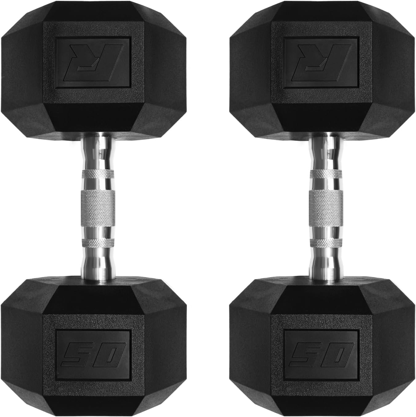 Ritfit 5-650 LBS PVC Encased Hex Dumbbell Sets with Optional Rack for Home Gym, Hand weight with Chrome Handle for Strength Training,Workouts