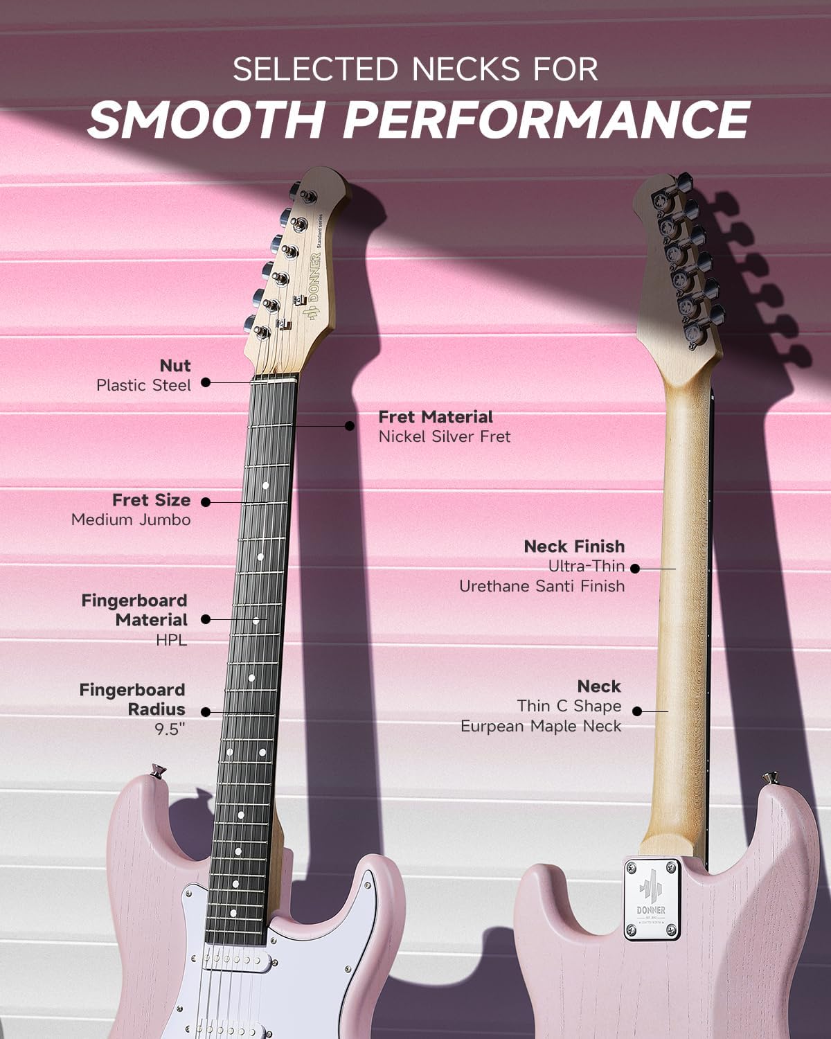 DONNER DST-80 Electric Guitar 39' Beginner Electric Guitar Kit with Amp, Classic SSS Pickup Complete with Gig Bag, Tuner, Capo, Strap, Picks, and Free Online Lessons
