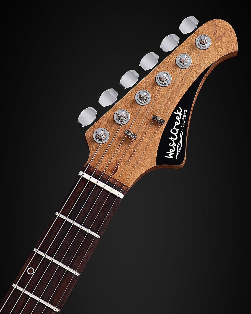 WestCreek TT-50KS Solid Body Electric Guitar, Mahogany Body, Maple Neck, Rosewood Fretboard, Rounded End Frets, Bone Nut, 22 Frets (Black)