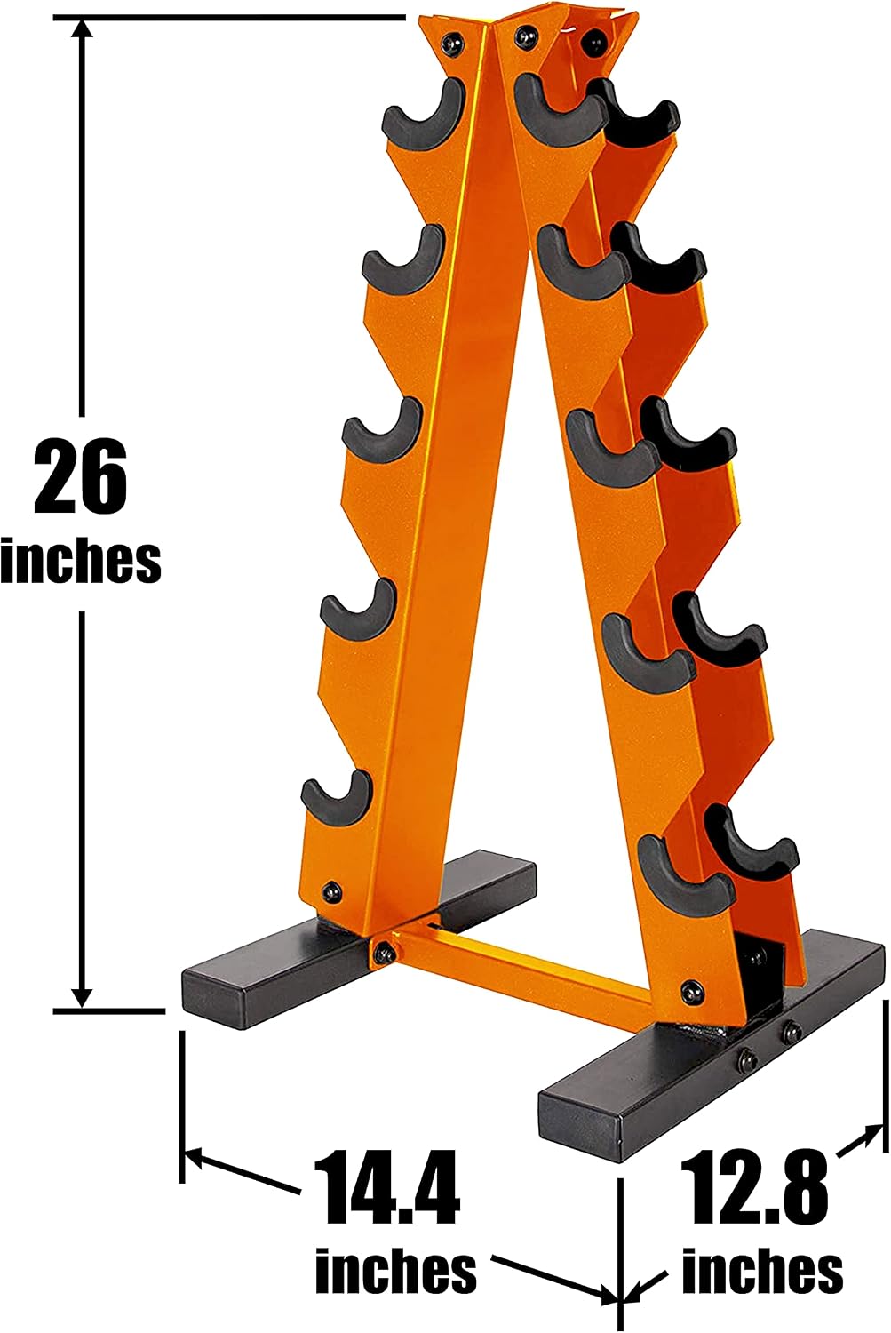 WF Athletic Supply 5-25Lb Rubber Coated Hex Dumbbell Set with A Frame Storage Rack Non-Slip Hex Shape for Muscle Toning, Strength Building & Weight Loss - Multiple Choices Available