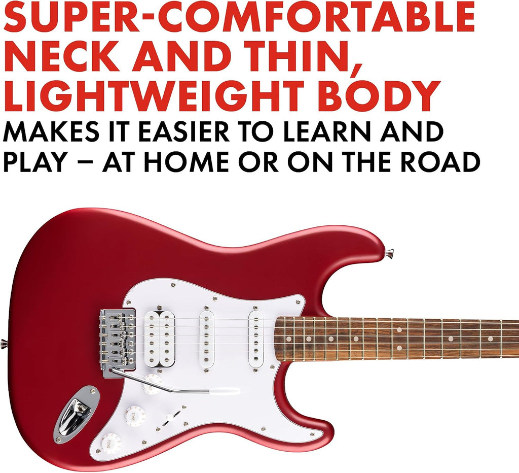 Fender Squier Debut Series Stratocaster HSS Electric Guitar, Beginner Guitar, 2-Year Warranty, Includes Free Lessons, Dakota Red with Satin Urethane Finish