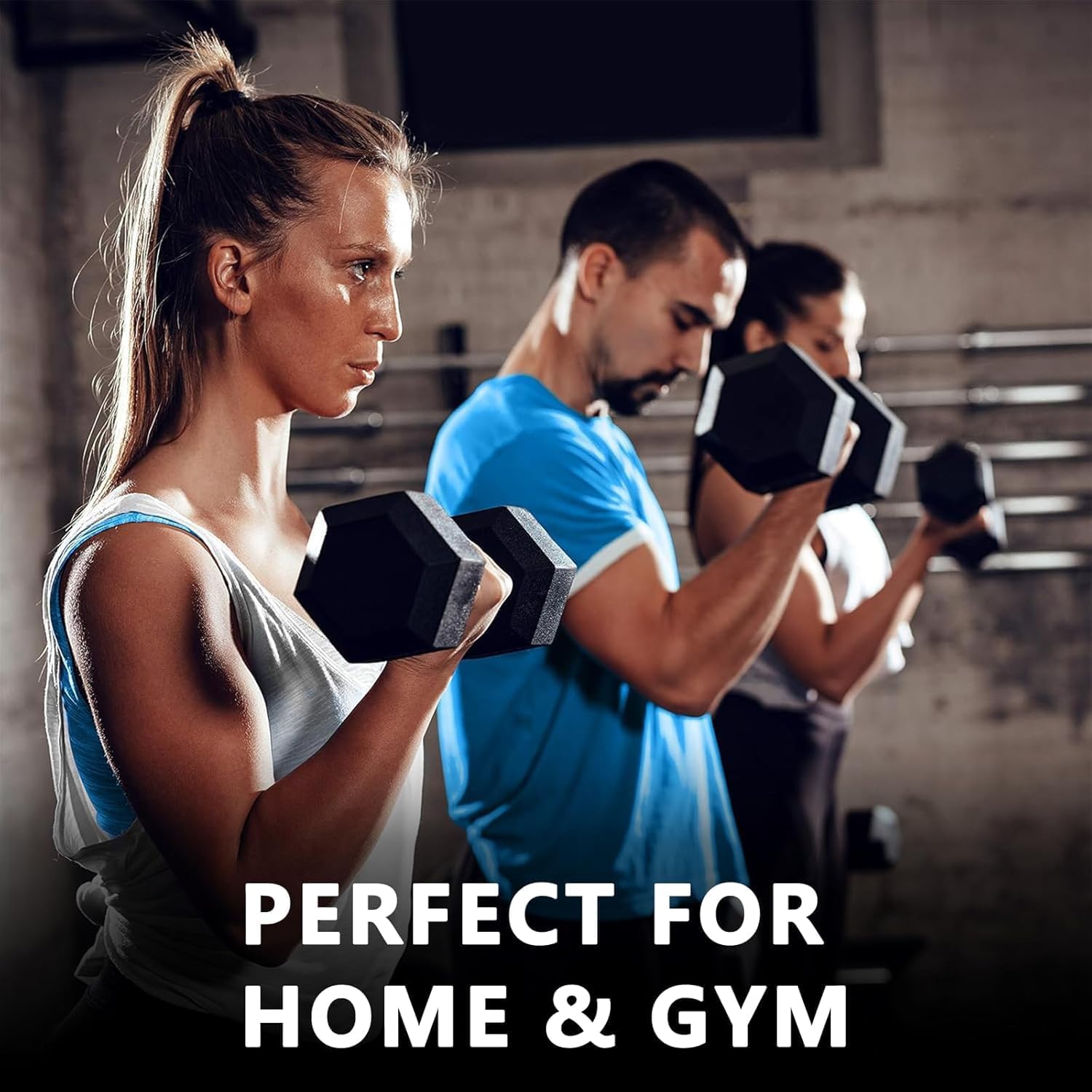 6-10 Pair Iron and Rubber Coated Dumbbell Set 350/450/550 lbs 5-50 lbs Hand Free Weight for Strength Hex Rubber Weights with Vertical Storage Rack Fitness Home Gym Equipment