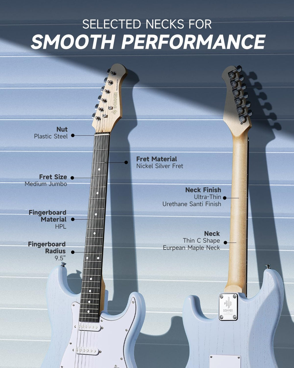 DONNER DST-80 Electric Guitar 39' Beginner Electric Guitar Kit with Amp, Classic SSS Pickup Complete with Gig Bag, Tuner, Capo, Strap, Picks, and Free Online Lessons