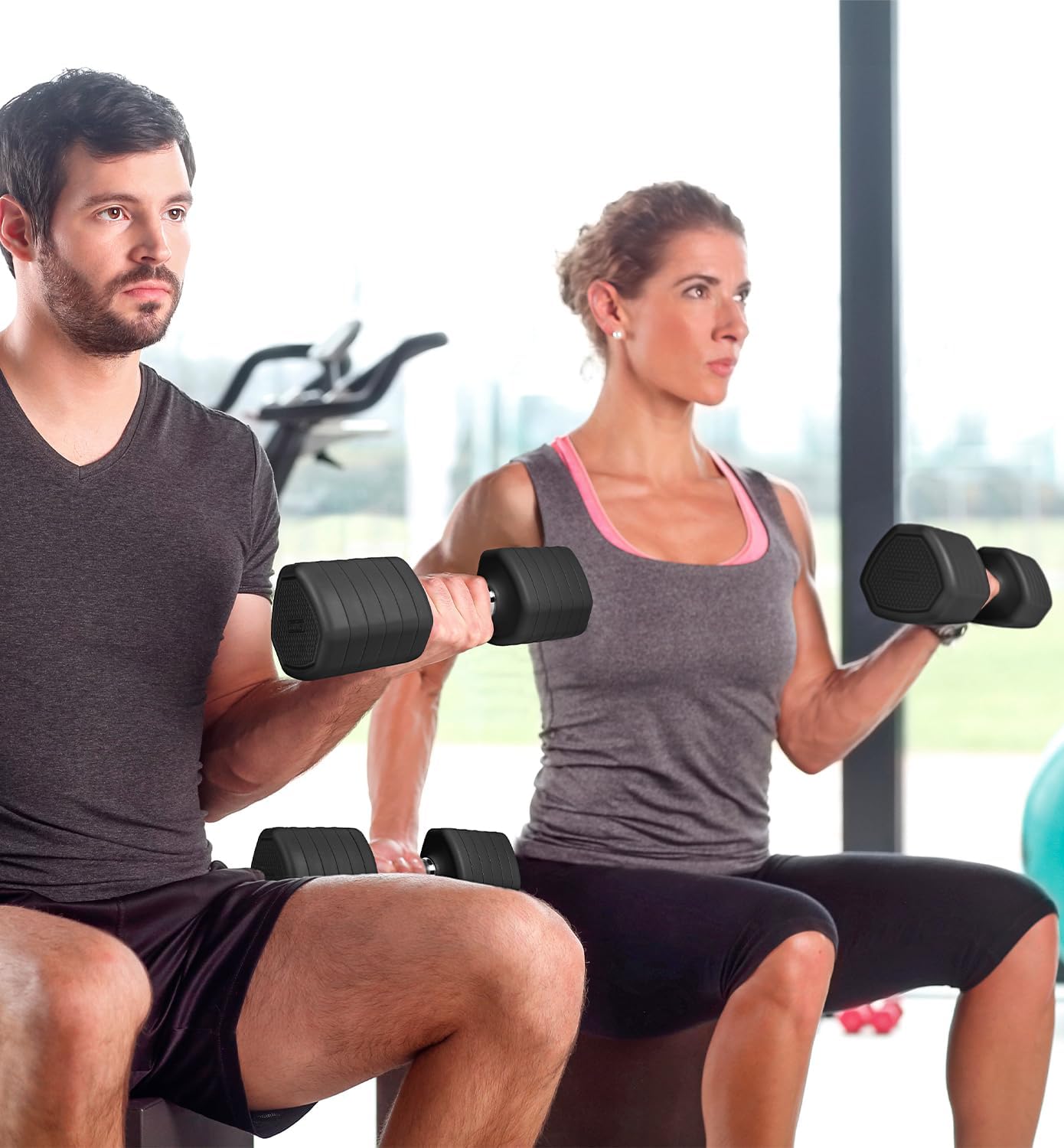 10LBS 20LBS 30LBS Dumbbell Set, Adjustable Dumbbells Set of 2 Hand Weights for Women Men Weight Sets for Home Gym Outdoor Exercise Workout Strength Training Equipments