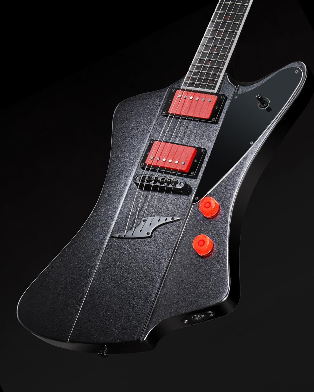 WestCreek Mirage Solid Body Electric Guitar, Mahogany Body, Maple Neck, Ebony Fretboard, Rounded End Frets, Bone Nut, 24 Frets (Black)