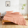 THXSILK Silk Sheet Set 4 Pcs, Full Size Sheet Set, Soft Breathable Cooling Bed Sheets with 1 Flat Sheet, 1 Fitted Sheet, 2 Pillowcases with Zipper Closure, Peachy Pink