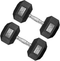 Hex Dumbbell Set, 10-80 lb Rubber Encased Hex Dumbbells, Home Gym Dumbbells for Women & Men, Muscle Toning, Strength Building and Full Body Workout(50 LB Pair)