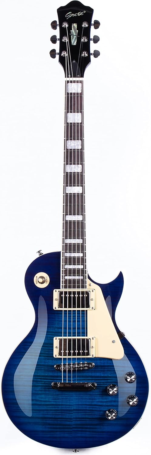 GROTE Guitar Solid Body Electric Guitar with Gigbag LPYS-006 (Blue)