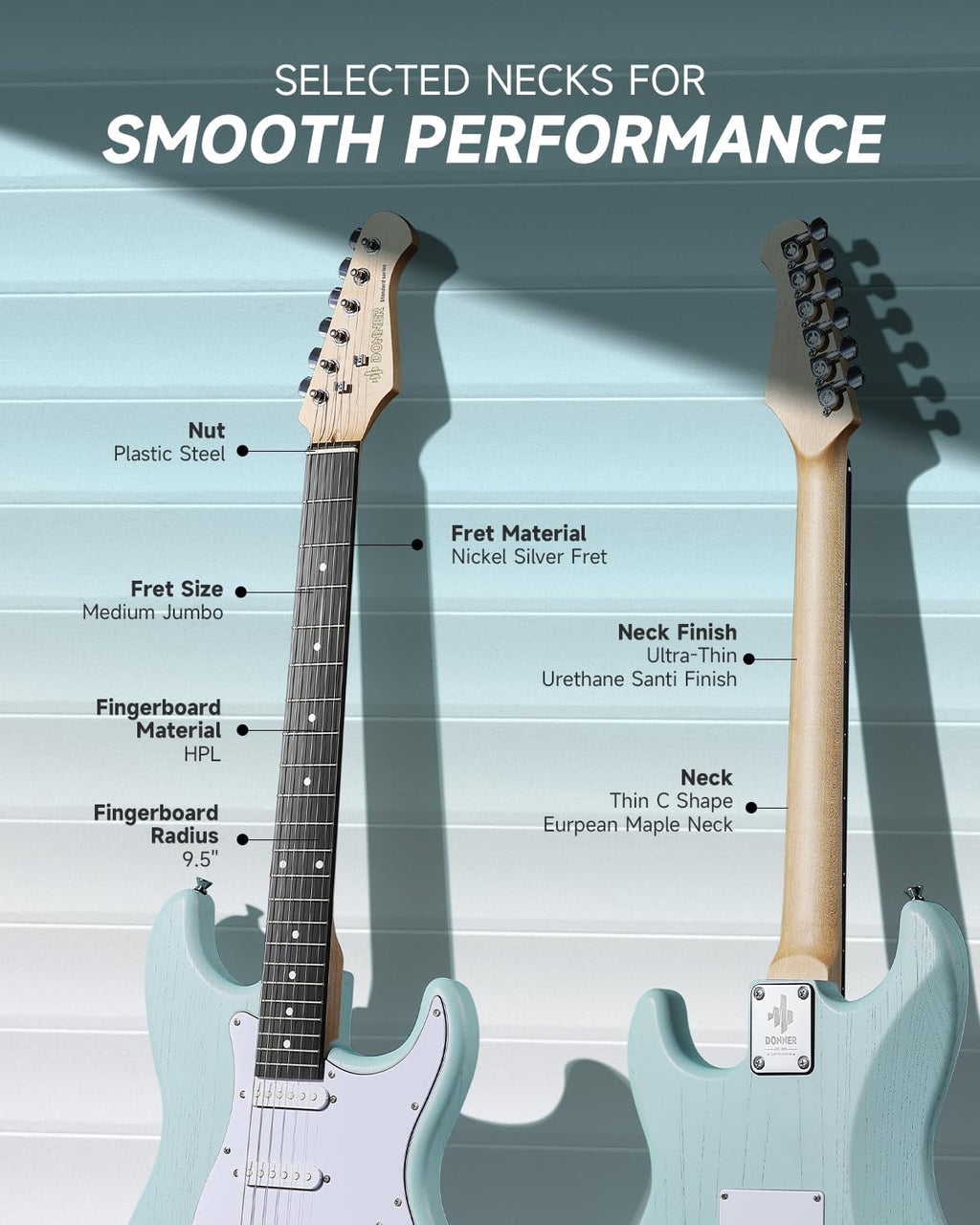 DONNER DST-80 Electric Guitar 39' Beginner Electric Guitar Kit with Amp, Classic SSS Pickup Complete with Gig Bag, Tuner, Capo, Strap, Picks, and Free Online Lessons