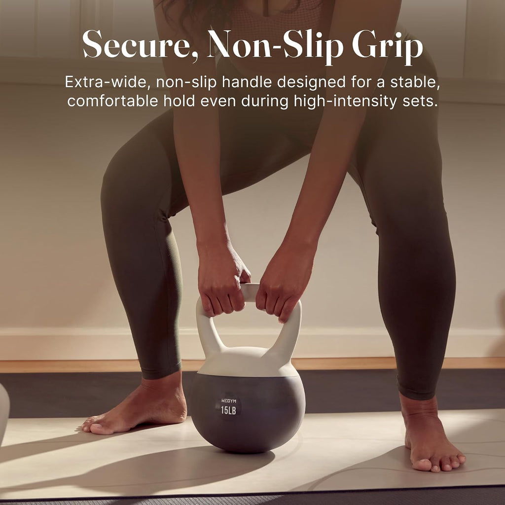 WeGym Soft Kettlebells with Cushioned Impact-Resistant Base and Anti-Slip, Wide-Grip Handle for Home Workouts, Weightlifting, and Full Body Strength Training
