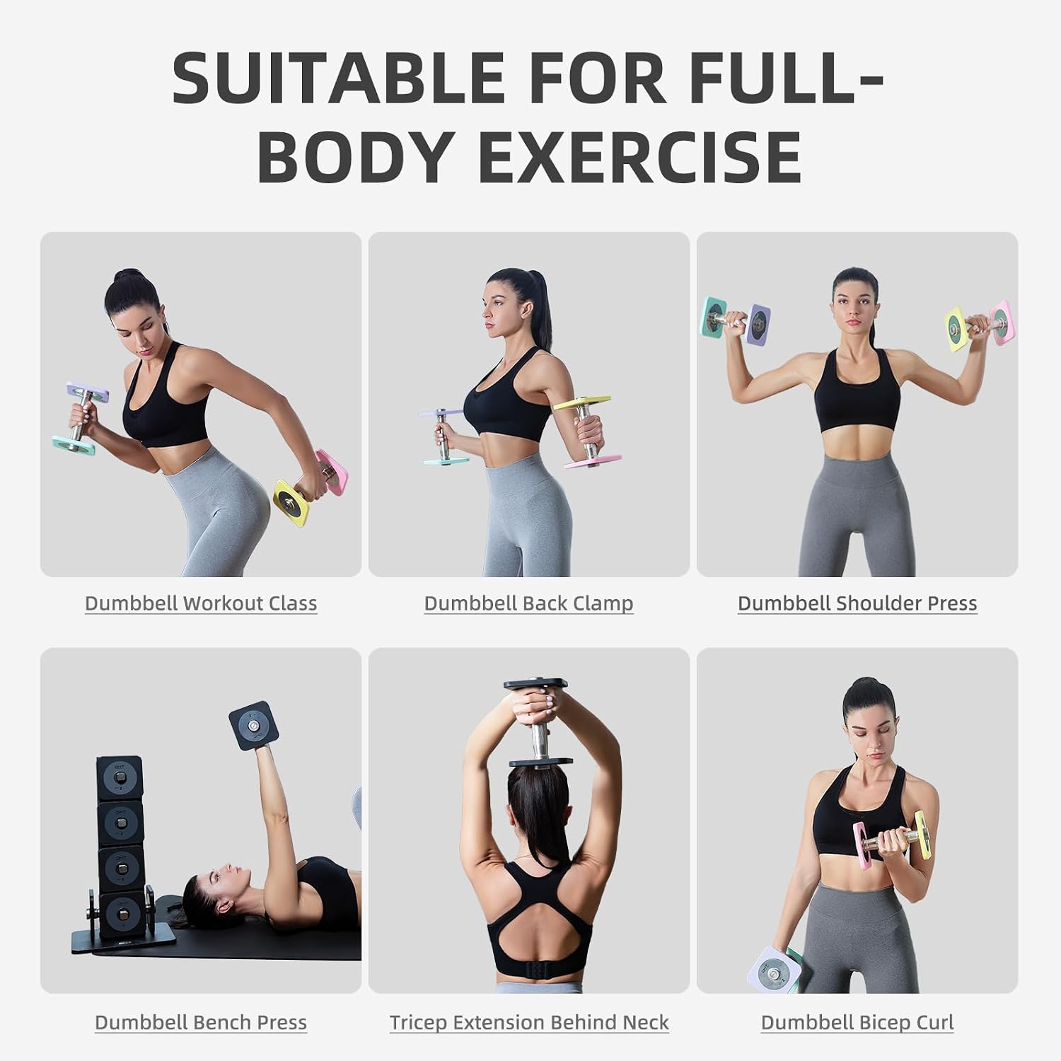 DHT Adjustable Dumbbells, Dumbbell Sets with Rack, Free Weights Dumbbells Set, All-Purpose Fitness, Anti-Rolling, Weights Set for Gym, Home, Office, 2.2-22 lbs, 1 Set