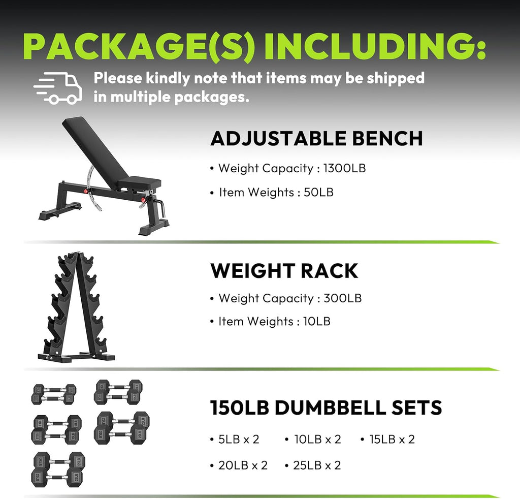 HANDBODE Adjustable Weight Bench for Full Body Workout, 1300 LBS Weight Capacity Bench Press Bench of Home Gym Strength Training, Incline Upright Flat Utility Workout Bench with Fast Adjustment