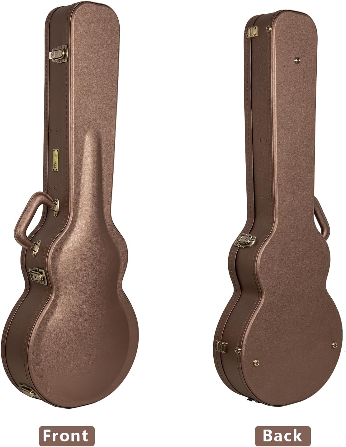 Crossrock Wooden Electric Guitar Case for Les Paul Style | Chocolate Brown Finish, Purple Velvet Interior, Lock – Designer Series(CRW520LCB)