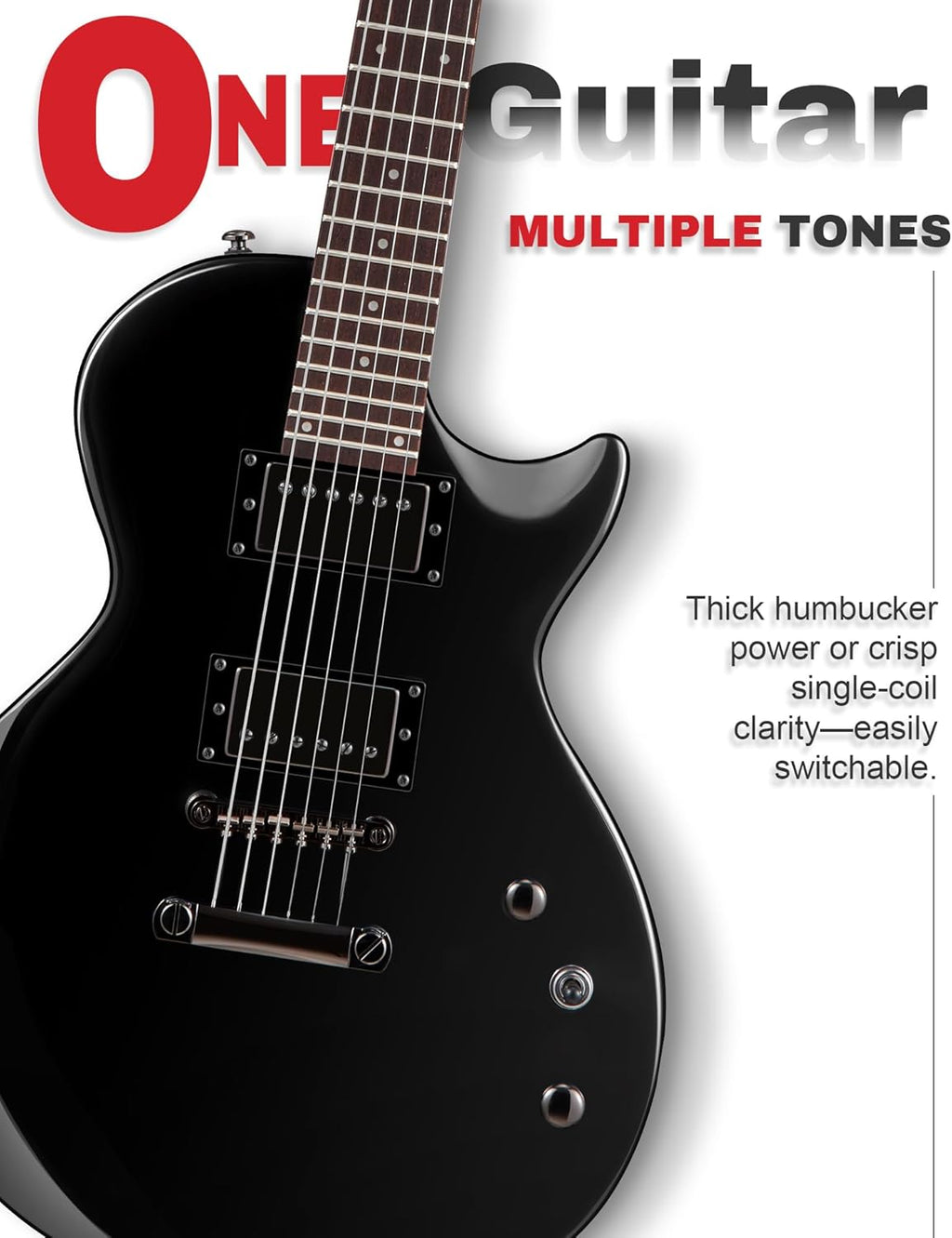 AKLOT 24-Fret Electric Guitar Kit, 40 inch Single Cut (LP Style), Modern Playability Coil-Split Humbucker Pickups, 18:1 Tuning Pegs,W/Guitar Accessories Gig Bag,Cable,Strap,Picks,Strings,Tuner,Book