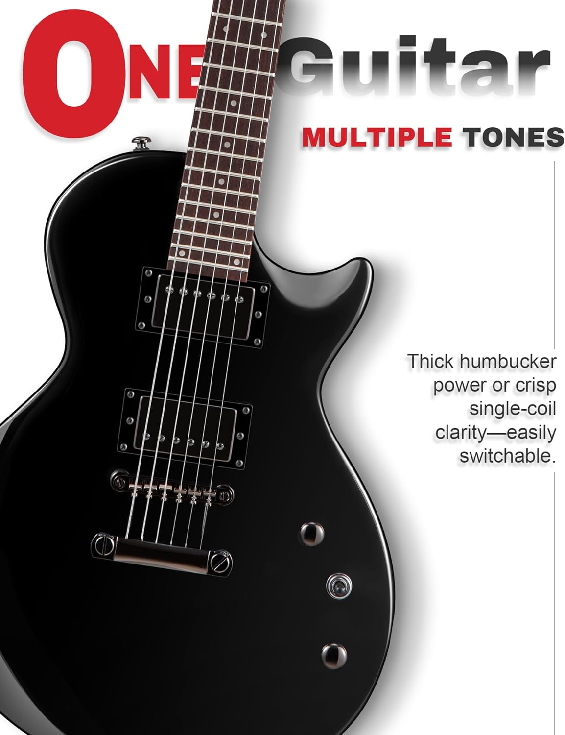 AKLOT 24-Fret Electric Guitar Kit, 40 inch Single Cut (LP Style), Modern Playability Coil-Split Humbucker Pickups, 18:1 Tuning Pegs,W/Guitar Accessories Gig Bag,Cable,Strap,Picks,Strings,Tuner,Book