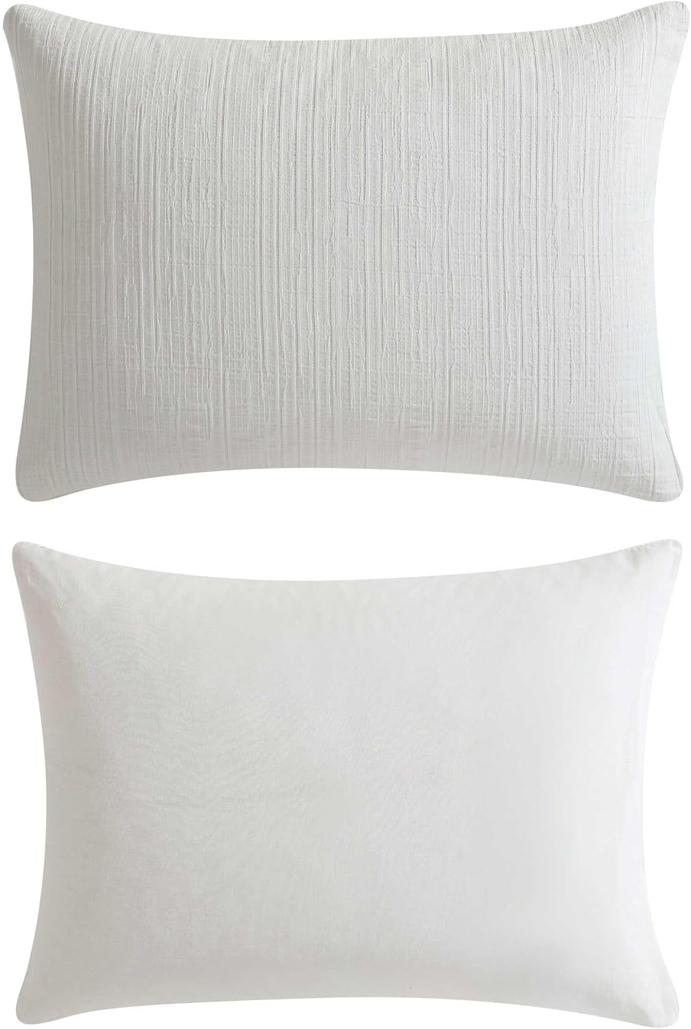 Vera Wang - Comforter Set, Luxurious Bedding Set with Matching Shams, Grid Pattern Design, Chic Room Essentials (Bark Texture White, Queen)