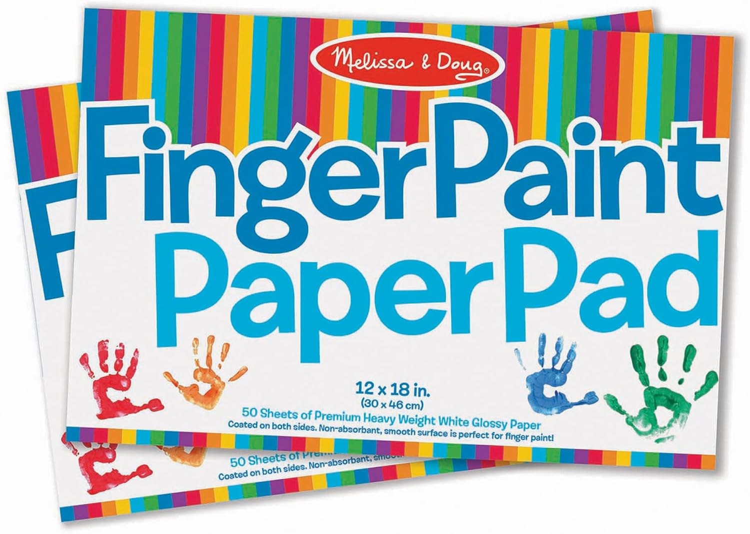 Melissa & Doug Finger Paint Paper Pad (20-Pack, 50-Sheets Each) - 12x18 Inch Art Paper for Kids Activities, Arts and Crafts, and Homeschool Essentials - FSC Certified