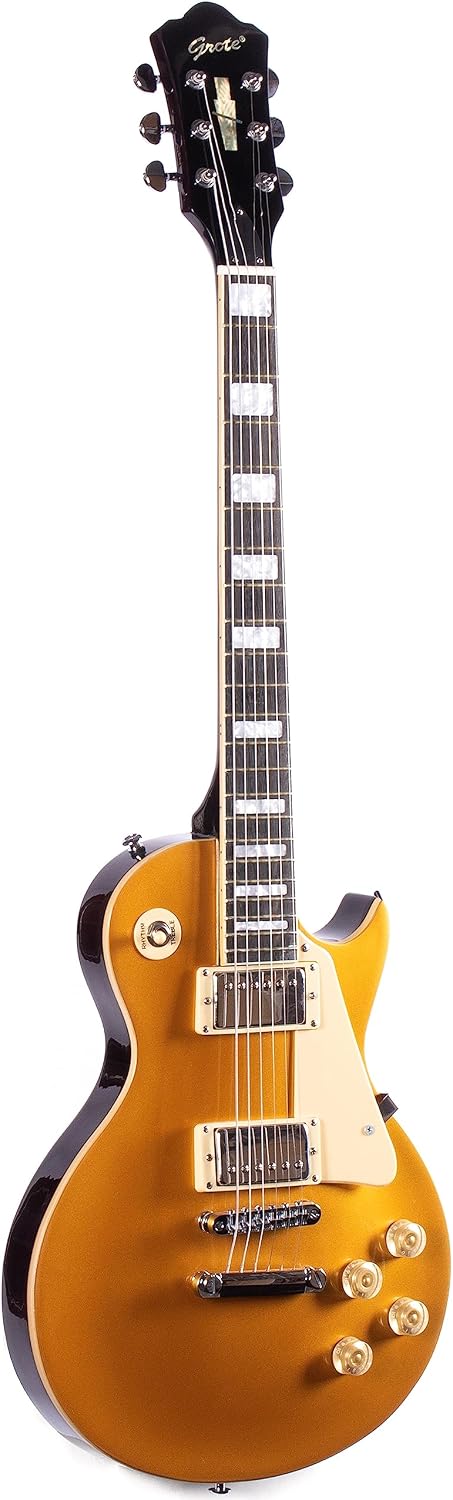 Grote Guitar Metallic Paints Solid Body Electric Guitar with Gigbag Picks (Yellow)
