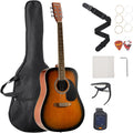 VEVOR Dreadnought Acoustic Guitar, 41 in, 6-String Sunburst Solid Spruce Top Guitar, Beginner Bundle with Gig Bag, Tuner, Strap, Strings, Picks, Capo, Rosewood Fingerboard, for Adult Taller Player