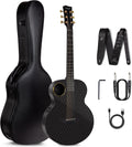 Enya X4 PRO MINI Carbon Fiber Acoustic Electric Guitar 36' 3/4 Size Guitar with Built-in Effects & Tuner, Smart Travel Guitar for Beginners & Performers, Portable Mini Guitar Bundle