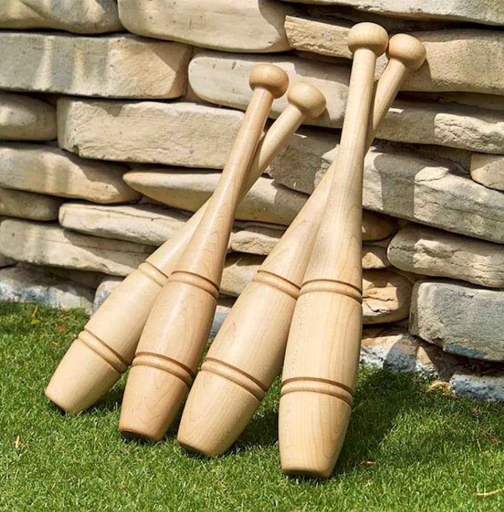 Wood Indian Clubs Pair 2lb for Training Wooden Mace Exercise Club for Strength Training Weight Lifting Fitness/Training/Exercise Warm Up Clubbell-1.5kg/3.30lb