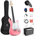 Vangoa 39 Inch Full Size Electric Guitar Beginner Kit Solid Body Pink SSS Pickups with Amp, Bag, Tremolo Bar, Strings, Tuner, Picks, Strap, Capo, Cable for Starter Girls Adults Teens