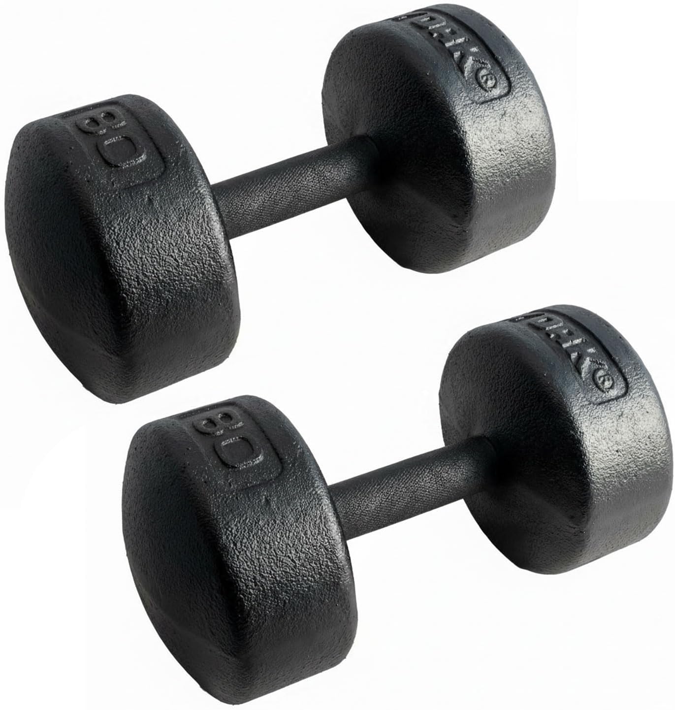 Legacy Solid Round Dumbbell Black – Heavy Duty Cast Iron Hand Weight with Knurled Ergonomic Grip for Strength Training, Muscle Toning, Home Gym Workout – 5 lb to 150 lb In Single & Pair
